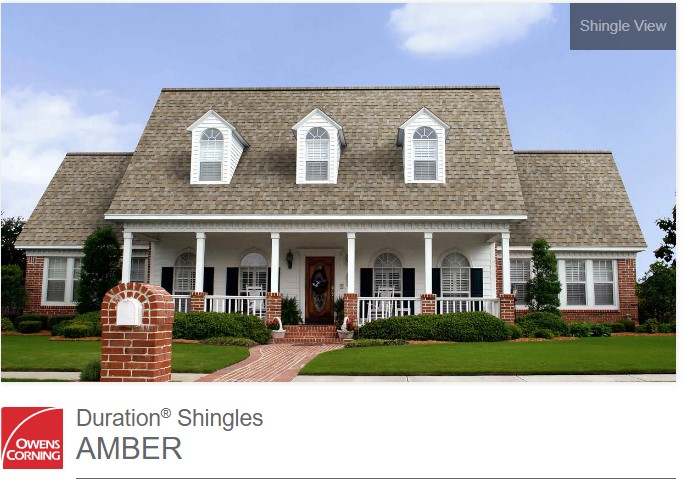 Home showing Owens Corning Amber Shingles.