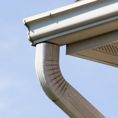 Gutter and downspout close Up