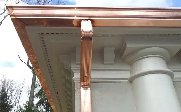 copper Gutter and downspout