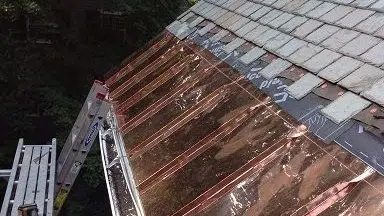  Copper roof edge and gutter and slate Roof 