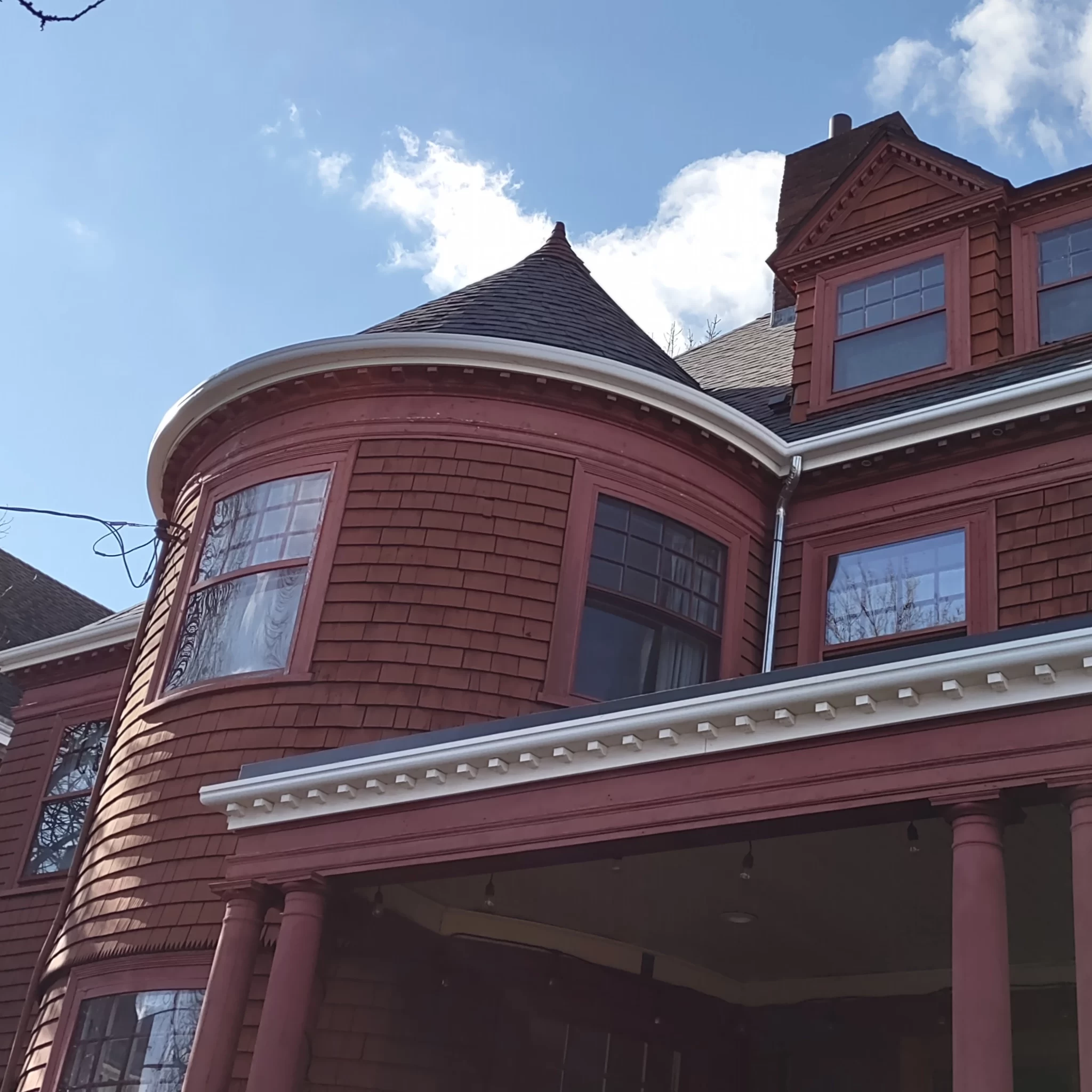 Shingle Style Home With Fiberglass gutters