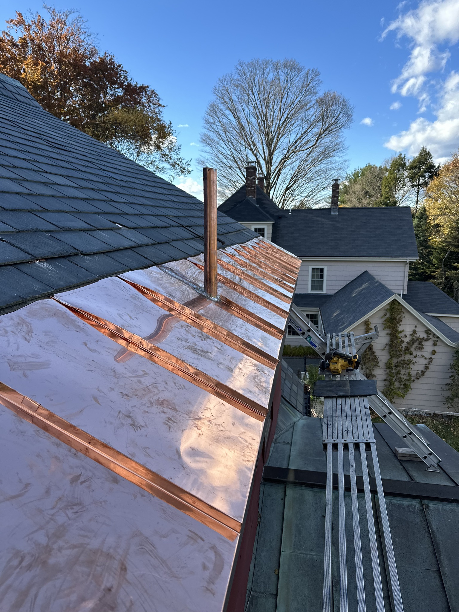 copper roof eaves